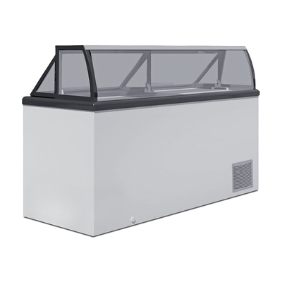 Summit Full-sized commercial ice cream serving cabinet with modular sneezeguard,  SCOOPY61