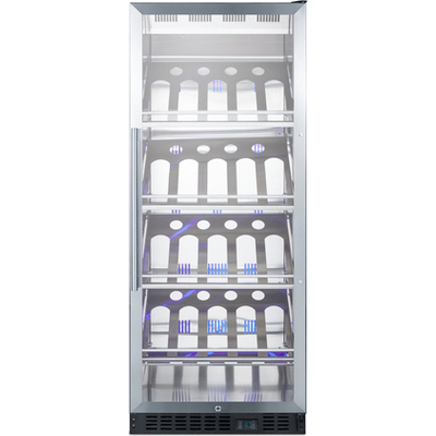 Summit Commercially listed champagne cellar with SS interior and self-closing door, 7.61101e+011, SCR1156CH