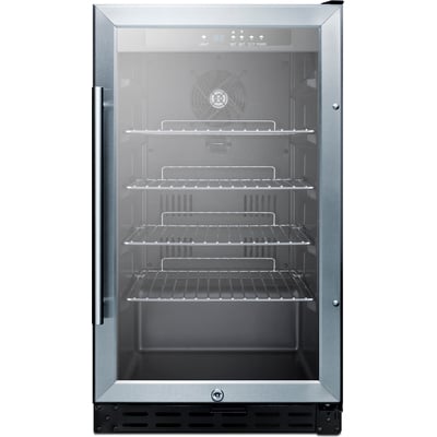 Summit SCR1841BCSSADA 18 inch Wide Glass Door, Built-in Beverage Cooler