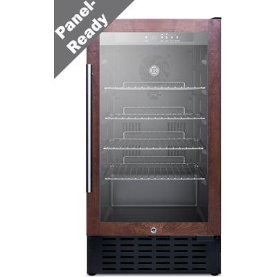Summit 18 inch Wide Built-in Panel-ready Glass Door Beverage Center SCR1841BPNR