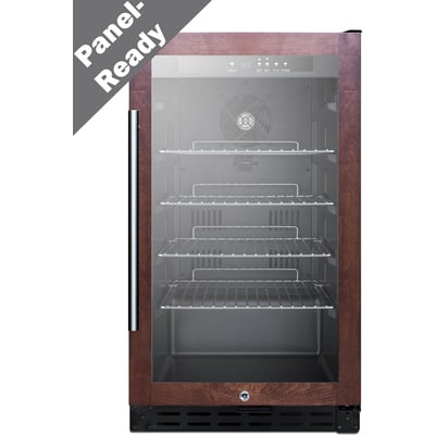 Summit 18 inch Wide Built-in Ada Compliant Panel-ready Glass Door Beverage Center SCR1841BPNRADA