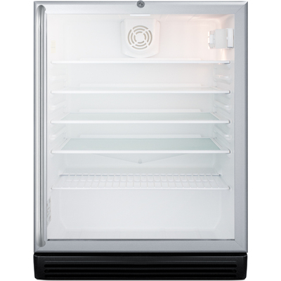 Summit 24 inch Wide Commercial Built-in Ada Height Glass Door All-refrigerator With Lock SCR600BGLBISHADA