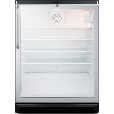 Summit 24 inch Wide Commercial Built-in Glass Door All-refrigerator With Lock SCR600BGLBITB