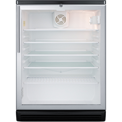 Summit 24 inch Wide Commercial Counter Height Glass Door All-refrigerator With Lock SCR600BGLHV