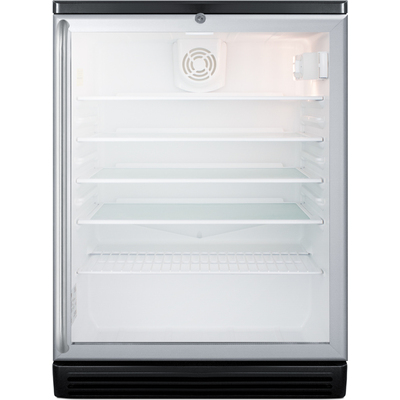 Summit 24 inch Wide Commercial Counter Height Glass Door All-refrigerator With Lock SCR600BGLSH