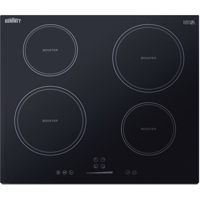 Summit 24 inch Wide 208-240V 4-Zone Induction Cooktop, 761101077598, SINC4B241B