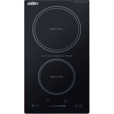Summit 12 inch Wide 115V 2-Zone Induction Cooktop With Safety Shutoff, 761101144917, SINCH115V2B