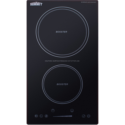 Summit 12 inch Wide 208-240V 2-Zone Induction Cooktop With Safety Shutoff, 761101144924, SINCH230V2B