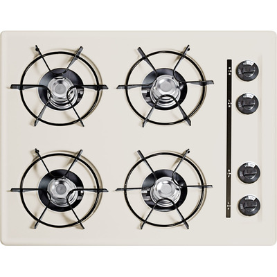 Summit SNL033 24 inch Wide Cooktop In Bisque, With Four Burners And Gas Spark Ignition;