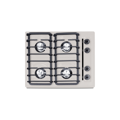 Summit 24 inch wide open burner gas cooktop in bisque with spark ignition and continuous cast iron grates,  SNL033I