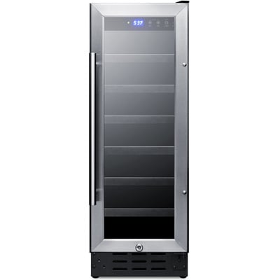 Summit 12 inch Wide Built-in Undercounter Wine Cellar With Digital Thermostat And Led Lighting SWC1224B
