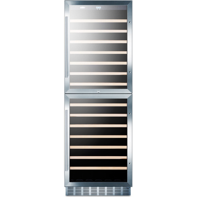 Summit SWC1875B Dual Zone 118 Bottle Wine Cellar With Two Glass Doors