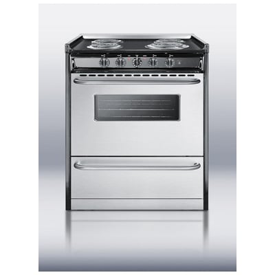 Summit TEM210BRWY 30 Inch Electric Pro Style Range In Stainless Steel