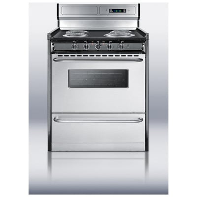 Summit TEM230BKWY 30 Inch Electric Pro Style Range In Stainless Steel