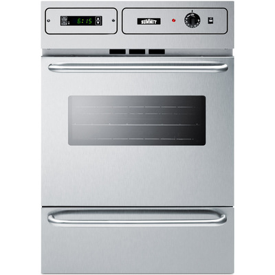 Summit 24 inch Wide Built-in Electric Wall Oven With Stainless Steel Door And Oven Window TEM788BKW