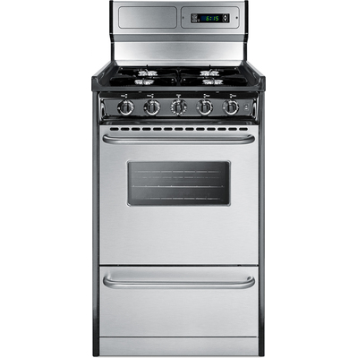 Summit 20 inch Wide Gas Range, Open Burners, 761101079172, TNM1307BKW