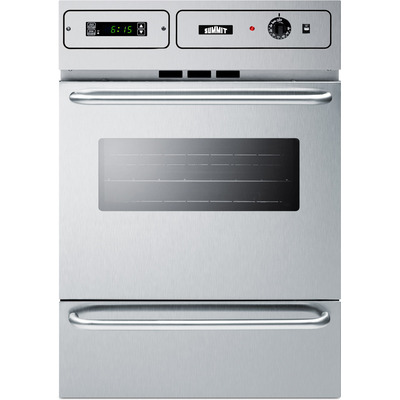 Summit 24 inch Wide Gas Wall Oven In Stainless Steel TTM7882BKW