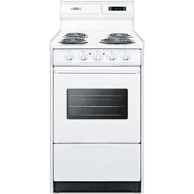 Summit 20 inch Wide Coil-top Electric Range With Storage Compartment And Oven Window WEM130KW