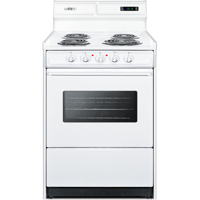 Summit 24 inch Wide Coil-top Electric Range With Storage Compartment And Oven Window WEM630KW