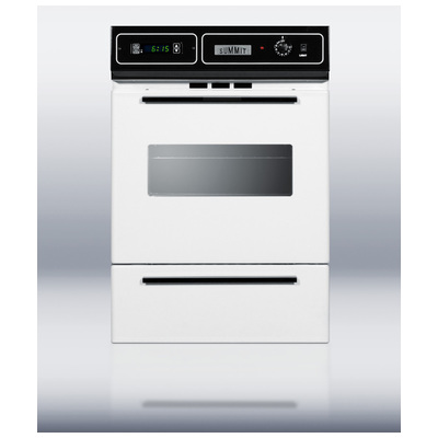 Summit WTM7212KW 24 Inch Gas Wall Oven With White Door And Window