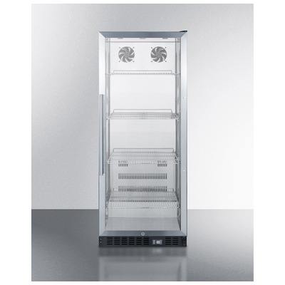 Summit SCR1156 Full-sized Glass Door Beverage Merchandiser With Stainless Steel Interior