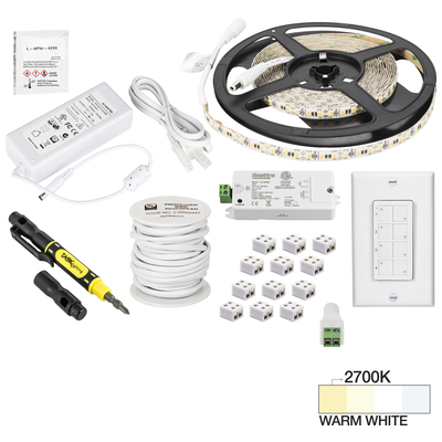 Task Lighting Vivid 16' Tape Light Kit, 1-zone, 1-area, High Light Output, 2700k L-VK1Z1A-16-27