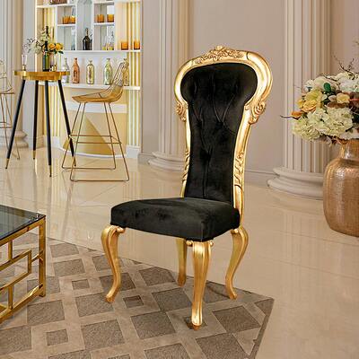Toscano Delacroix ebony velvet side chair frt-nr, AF51691