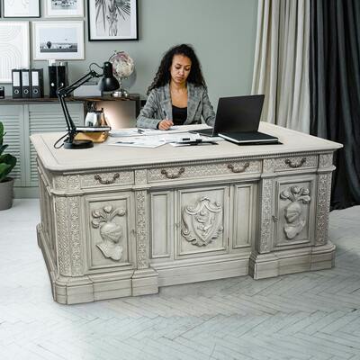 Toscano Royal prince lion crest knights desk frt-nr, AF57849