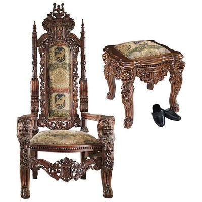 Toscano Lord Raffles Throne & Ottoman Set AF91038