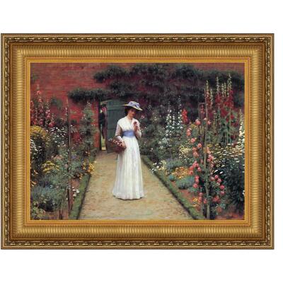 Toscano 27.25x22.25 medium lady in a garden 1906 nr , DA5832