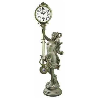 Toscano Clocks, green  emerald teal, Pendulum, Metal,ALUMINUM,BRASS,IRON,SteelResin, Iron,Metal,Hammered Copper,Copper,Brass,BRONZE,Hand-forged, Quartz, Themes > French Decor > French Home Accents, 846092020706, KY19422