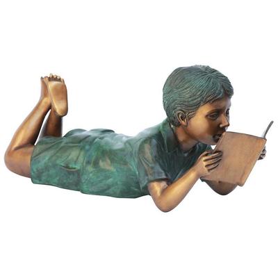 Toscano Bookworm Boy Reader Bronze Statue  MP96327