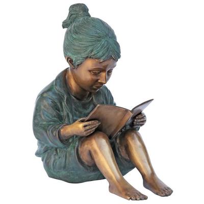 Toscano Story Book Girl Bronze Statue  MP97627