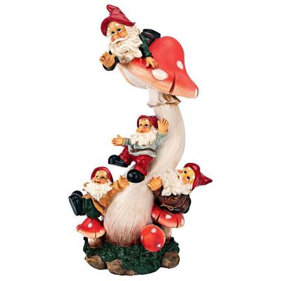 Toscano Topsy Turvy Garden Gnomes On Mushroom  QL3612