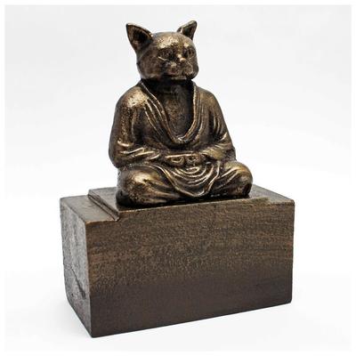 Toscano Meditating Feline Bookend  SP7402