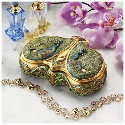 Toscano Art Nouveau Twin Peacock Jewel Box  WU10306