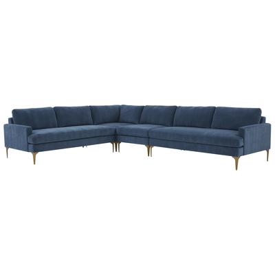 Tov Furniture Serena Blue Velvet Large L-Sectional REN-L05120-SEC1