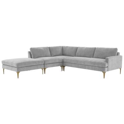 Tov Furniture Serena Gray Velvet Large LAF Chaise Sectional REN-L05130-SEC5L
