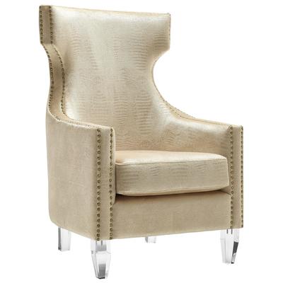 Tov Furniture Gramercy Gold Croc Velvet Wing Chair TOV-A76
