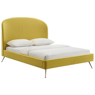 Tov Furniture Vivi Burnt Gold Velvet Bed in Queen TOV-B6346