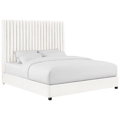 Tov Furniture Arabelle White Velvet Bed in King TOV-B68250