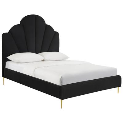 Tov Furniture Bianca Black Velvet Bed in Queen TOV-B68359