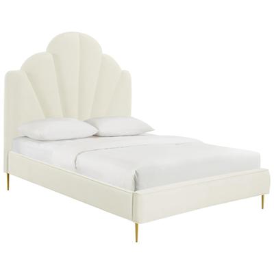 Tov Furniture Bianca Cream Velvet Bed in Queen TOV-B68361