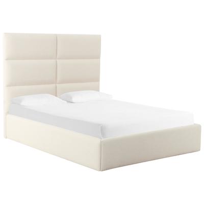 Tov Furniture Beds, Cream,beige,ivory,sand,nude, Wood, Queen, Cream, Boucle,Wood, Bedroom Furniture, Beds, 793580628428, TOV-B68731