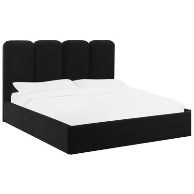 Tov Furniture Palani Black Velvet Queen Bed TOV-B68745