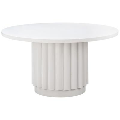 Tov Furniture Kali 55 Inch White Round Dining Table TOV-D44174
