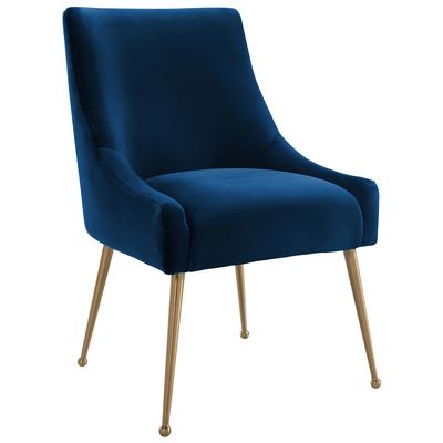Tov Furniture Chairs, Blue,navy,teal,turquiose,indigo,aqua,SeafoamGold, Accent Chairs,AccentSide Chairs,side chair, Navy, Velvet, Dining Room Furniture, Dining Chairs, 806810351611, TOV-D48