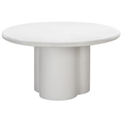 Tov Furniture Elika White Faux Plaster Round Dining Table TOV-D54232