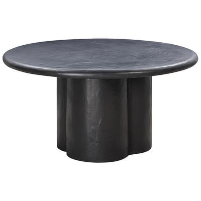 Tov Furniture Elika Black Faux Plaster Round Dining Table TOV-D54233