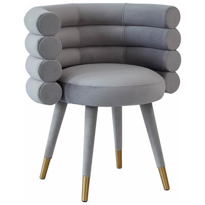 Tov Furniture Dining Room Chairs, Gray,Grey, Velvet, Velvet, Grey, Velvet, Dining Room Furniture, Dining Chairs, 793611832541, TOV-D68122